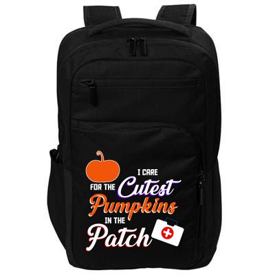 I Care For the Cutest Pumpkins In The Patch Halloween Nurse Impact Tech Backpack