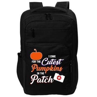 I Care For the Cutest Pumpkins In The Patch Halloween Nurse Impact Tech Backpack