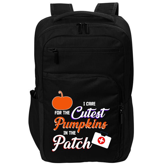 I Care For the Cutest Pumpkins In The Patch Halloween Nurse Impact Tech Backpack