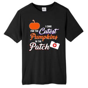 I Care For the Cutest Pumpkins In The Patch Halloween Nurse Tall Fusion ChromaSoft Performance T-Shirt