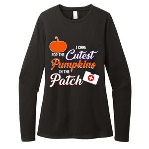 I Care For the Cutest Pumpkins In The Patch Halloween Nurse Womens CVC Long Sleeve Shirt