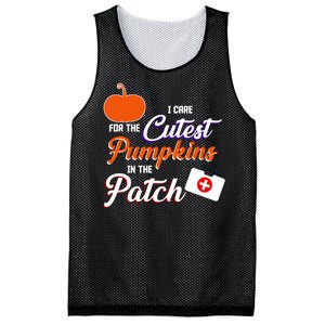 I Care For the Cutest Pumpkins In The Patch Halloween Nurse Mesh Reversible Basketball Jersey Tank