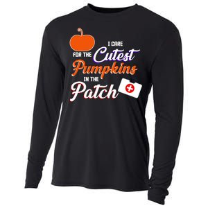 I Care For the Cutest Pumpkins In The Patch Halloween Nurse Cooling Performance Long Sleeve Crew