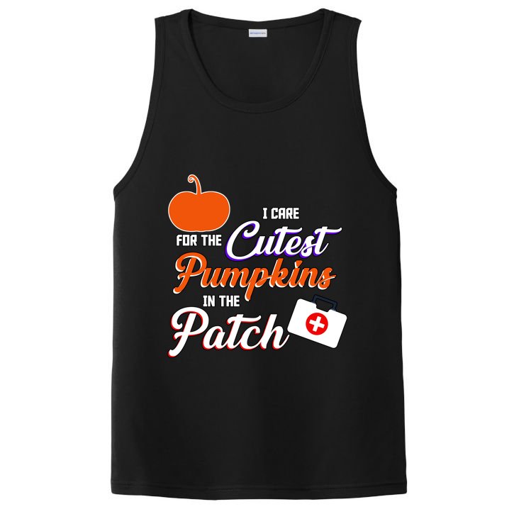 I Care For the Cutest Pumpkins In The Patch Halloween Nurse PosiCharge Competitor Tank