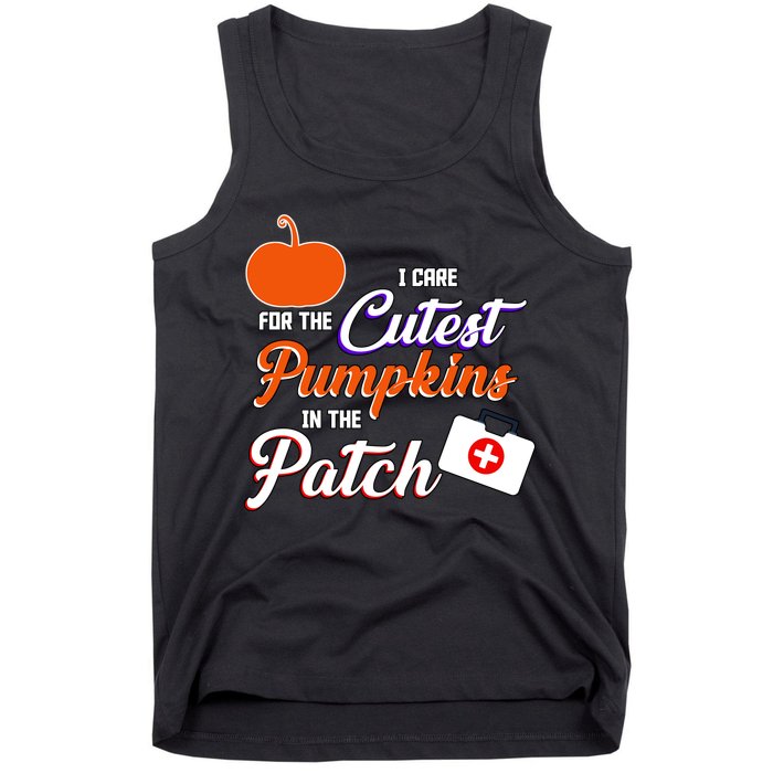 I Care For the Cutest Pumpkins In The Patch Halloween Nurse Tank Top