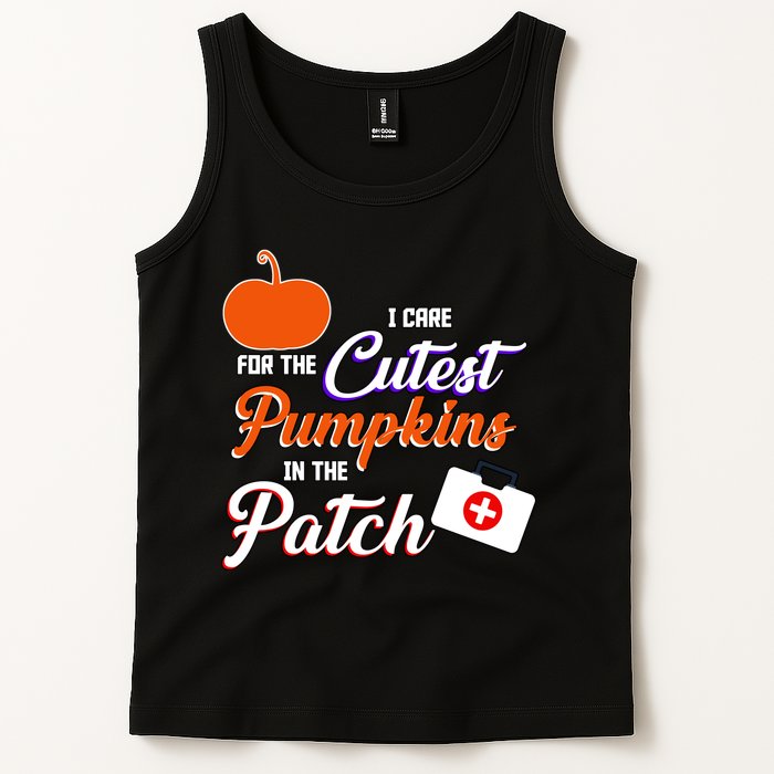 I Care For the Cutest Pumpkins In The Patch Halloween Nurse Tank Top