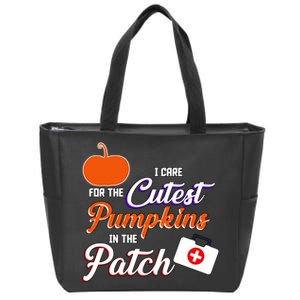 I Care For the Cutest Pumpkins In The Patch Halloween Nurse Zip Tote Bag