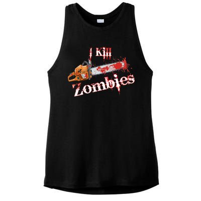 I Chainsaw Zombies Ladies PosiCharge Tri-Blend Wicking Tank