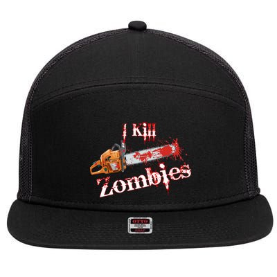 I Chainsaw Zombies 7 Panel Mesh Trucker Snapback Hat