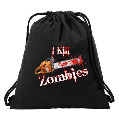 I Chainsaw Zombies Drawstring Bag