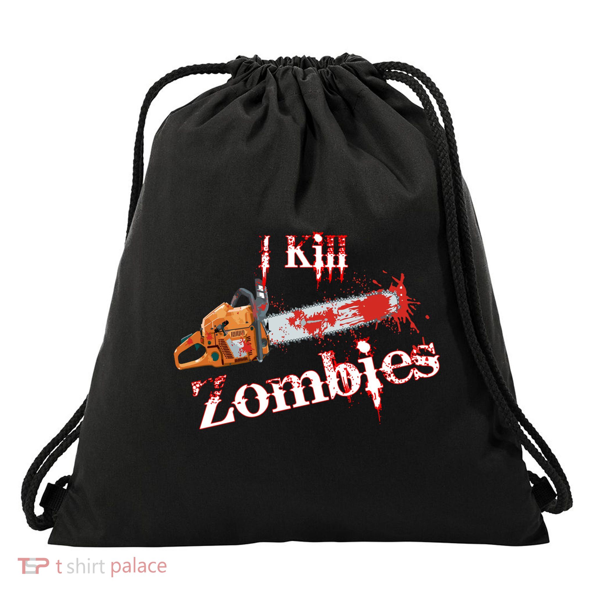 I Chainsaw Zombies Drawstring Bag