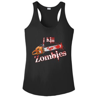 I Chainsaw Zombies Ladies PosiCharge Competitor Racerback Tank
