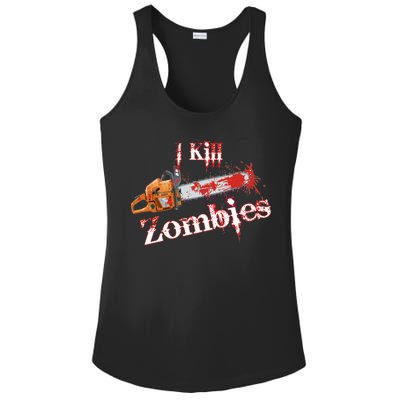 I Chainsaw Zombies Ladies PosiCharge Competitor Racerback Tank