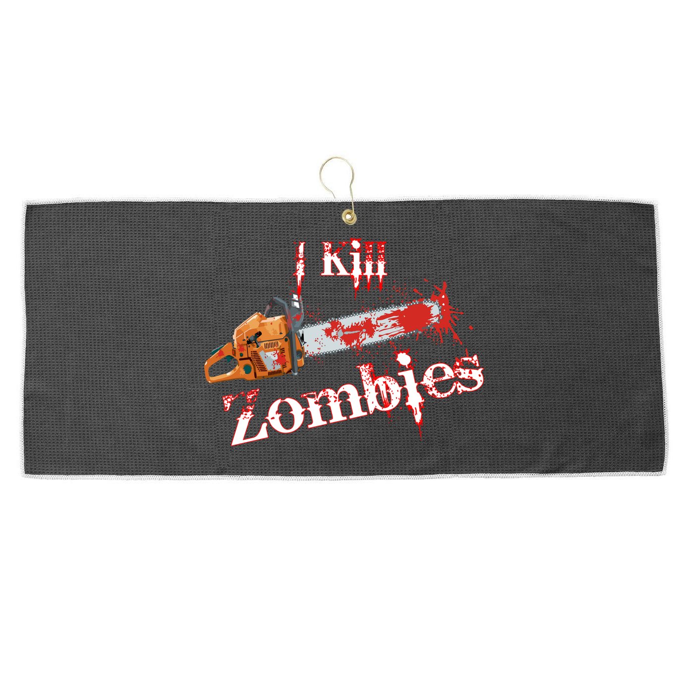 I Chainsaw Zombies Large Microfiber Waffle Golf Towel