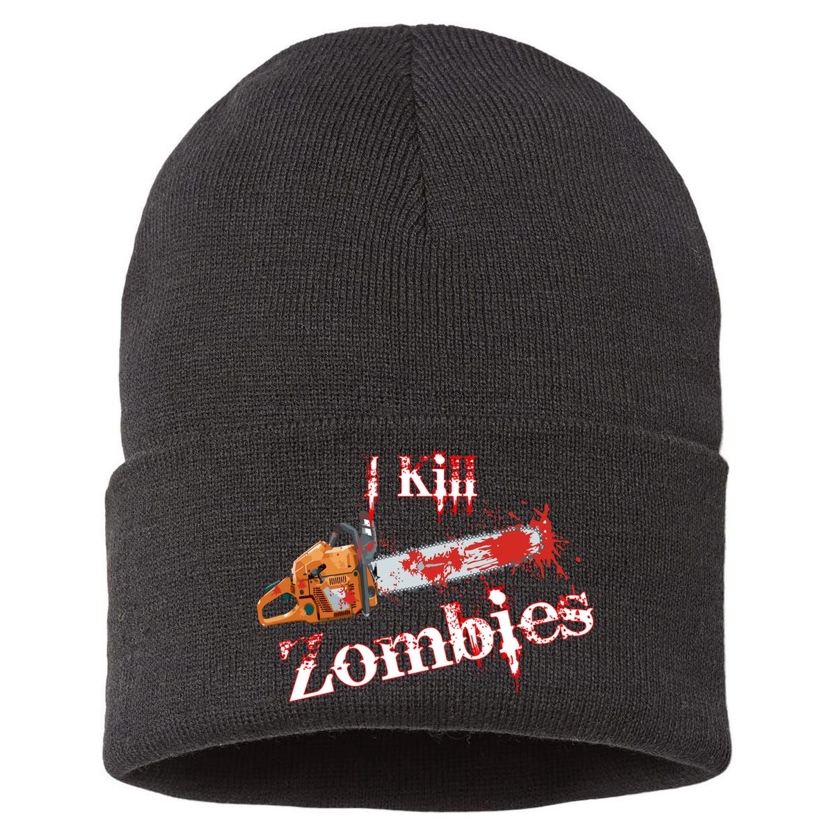 I Chainsaw Zombies Sustainable Knit Beanie