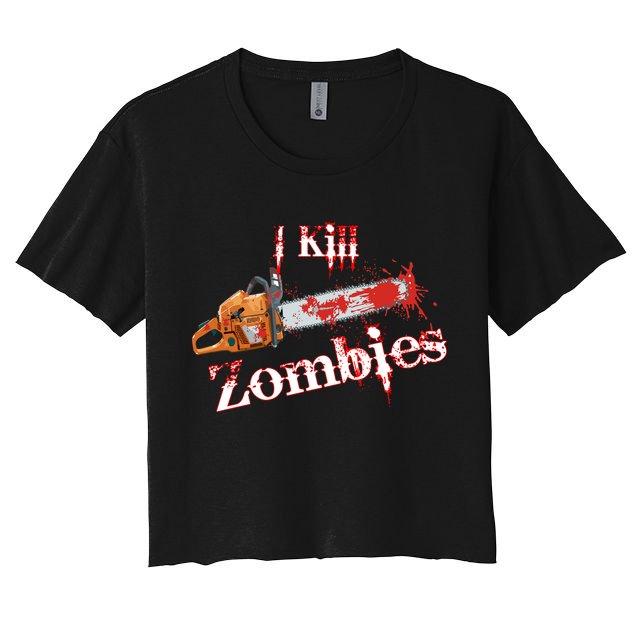 I Chainsaw Zombies Crop Top
