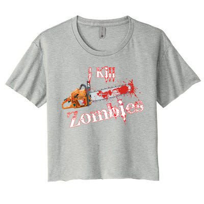 I Chainsaw Zombies Women's Crop Top Tee