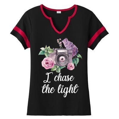 I Chase the Light Camera Ladies Halftime Notch Neck Tee