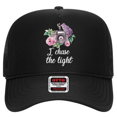 I Chase the Light Camera High Crown Mesh Back Trucker Hat