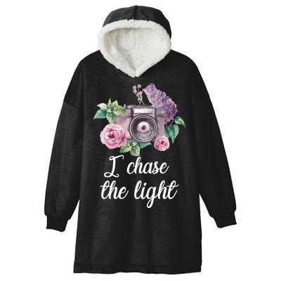 I Chase the Light Camera Hooded Wearable Blanket