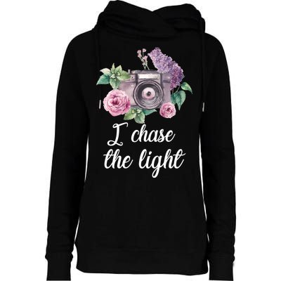 I Chase the Light Camera Womens Funnel Neck Pullover Hood