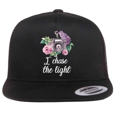 I Chase the Light Camera Flat Bill Trucker Hat