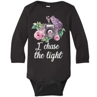 I Chase the Light Camera Baby Long Sleeve Bodysuit