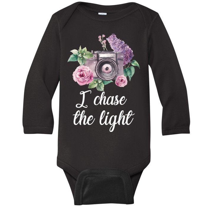 I Chase the Light Camera Baby Long Sleeve Bodysuit