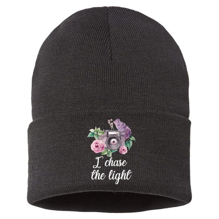 I Chase the Light Camera Sustainable Knit Beanie