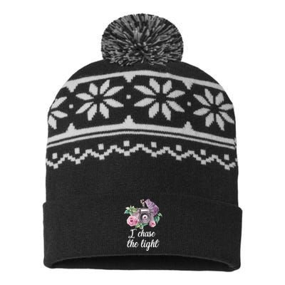 I Chase the Light Camera USA-Made Snowflake Beanie