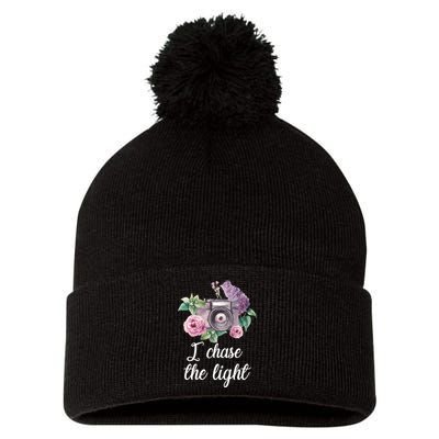 I Chase the Light Camera Pom Pom 12in Knit Beanie