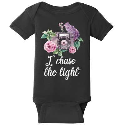 I Chase the Light Camera Baby Bodysuit