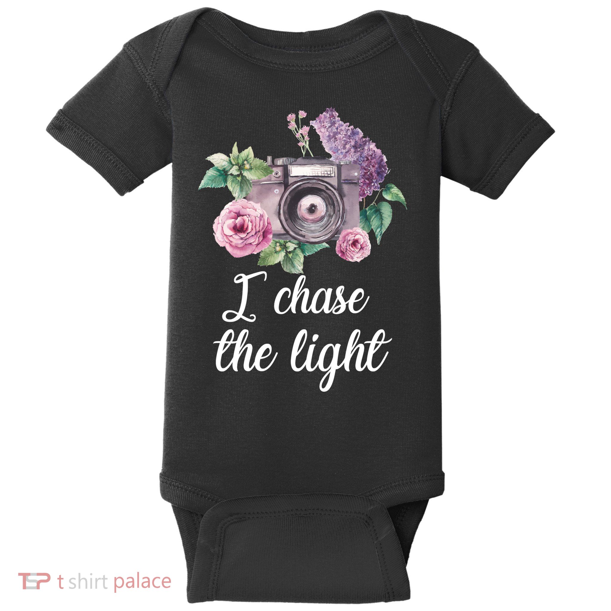 I Chase the Light Camera Baby Bodysuit