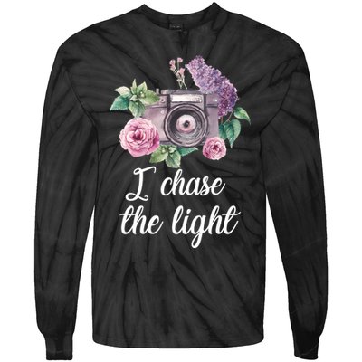 I Chase the Light Camera Tie-Dye Long Sleeve Shirt