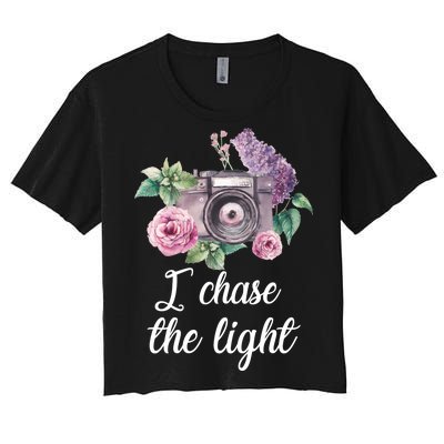 I Chase the Light Camera Women's Crop Top Tee