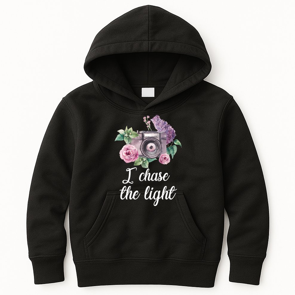 I Chase the Light Camera Kids Hoodie
