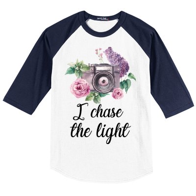 I Chase the Light Camera Baseball Sleeve Shirt