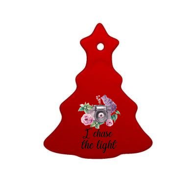 I Chase the Light Camera Ceramic Tree Ornament