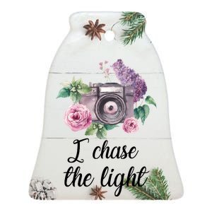 I Chase the Light Camera Ceramic Bell Ornament