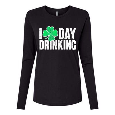 I Clover Day Drinking  Womens Cotton Relaxed Long Sleeve T-Shirt