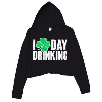 I Clover Day Drinking  Crop Fleece Hoodie