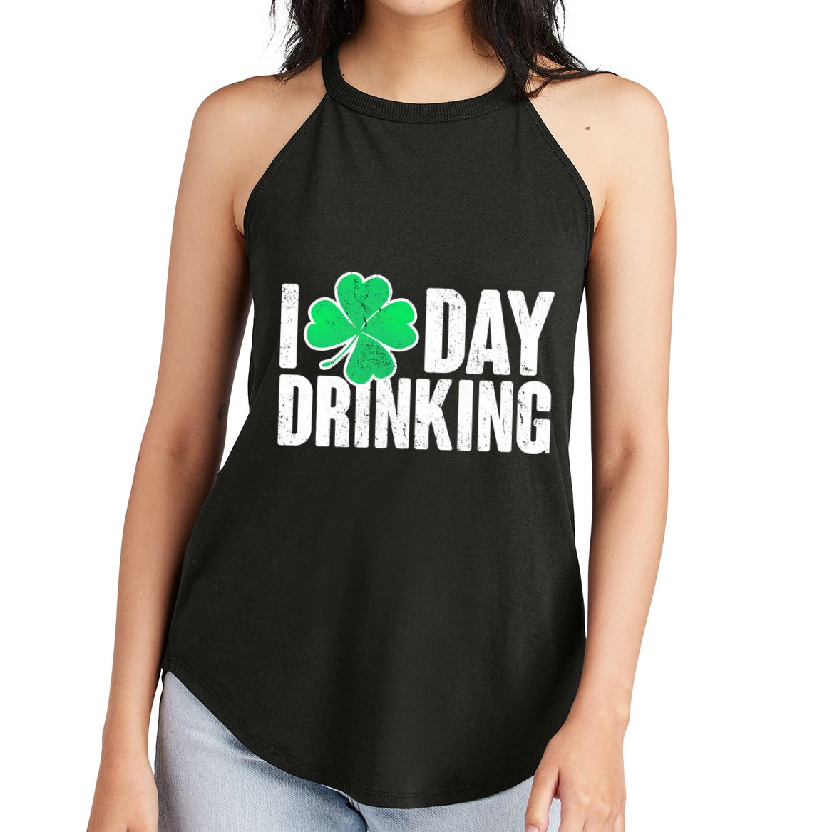 I Clover Day Drinking  Women's Perfect Tri Rocker Tank