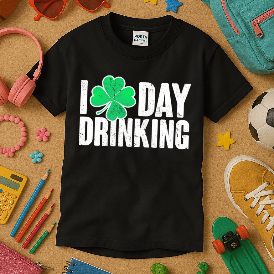 I Clover Day Drinking  Kids T-Shirt