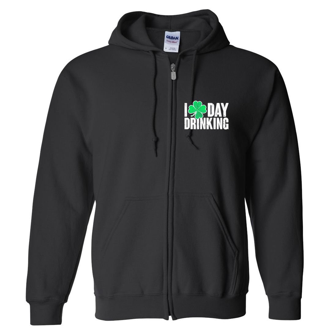 I Clover Day Drinking  Full Zip Hoodie