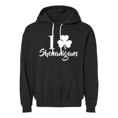 I Clover Shenanigans Irish Shamrock Garment-Dyed Fleece Hoodie