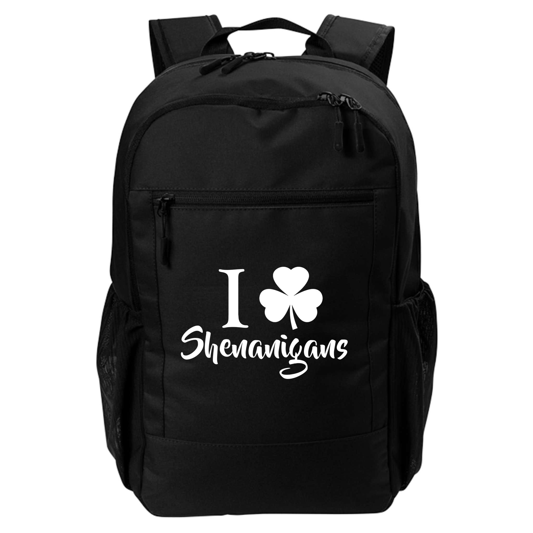I Clover Shenanigans Irish Shamrock Backpack