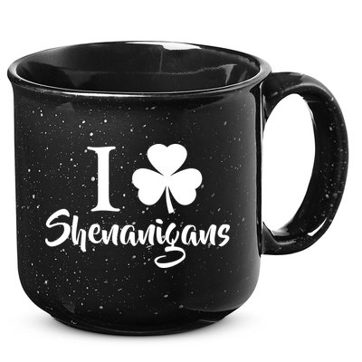 I Clover Shenanigans Irish Shamrock 15oz Campfire Ceramic Mug