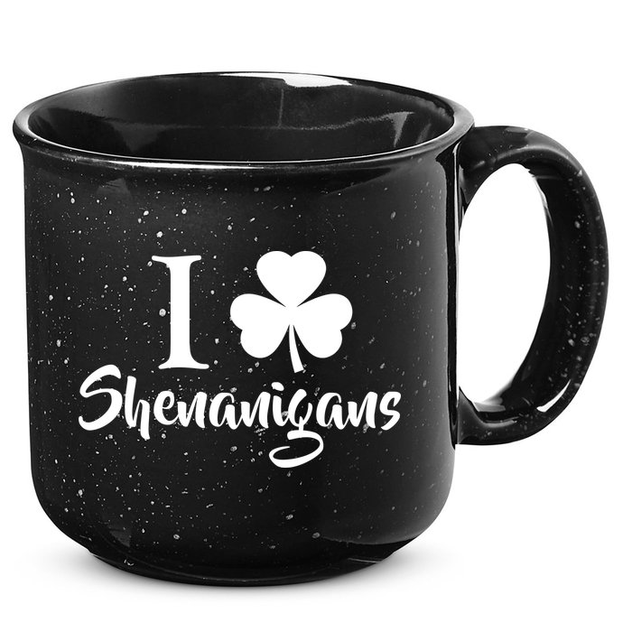 I Clover Shenanigans Irish Shamrock 15oz Campfire Ceramic Mug
