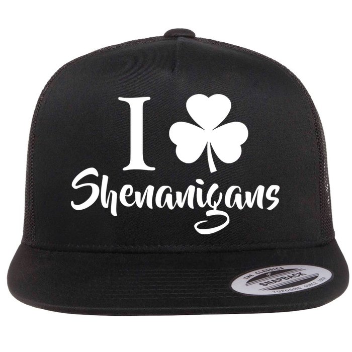 I Clover Shenanigans Irish Shamrock Flatbill Hat
