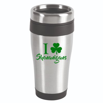 I Clover Shenanigans Irish Shamrock 16oz Travel Tumbler